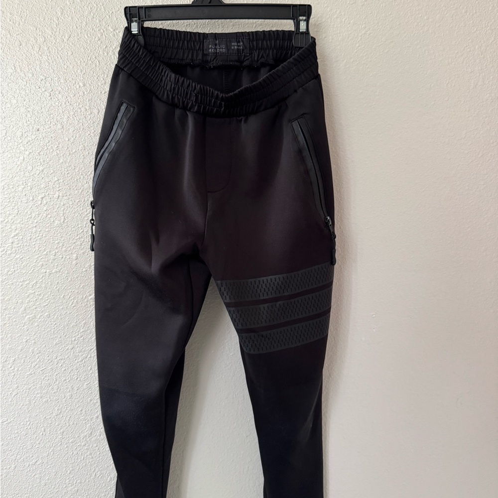 Kids Black Joggers with Zippered Pockets